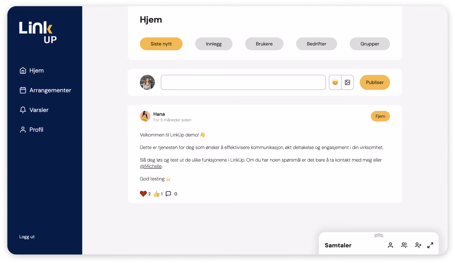 Skjermbilde av produktet LinkUp Network